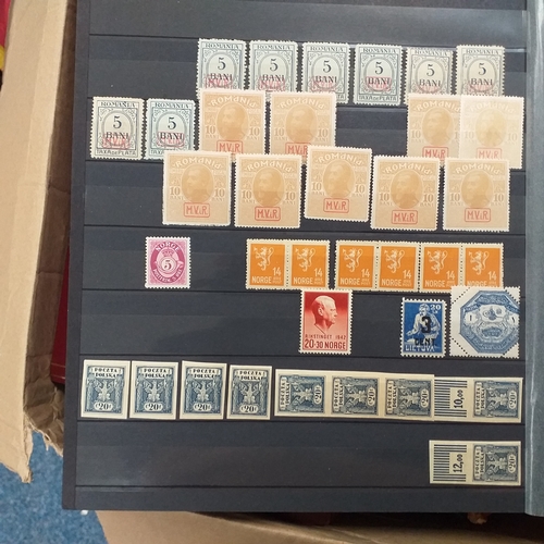 16 - Glory box - containing a variety albums and stock books - viewing required