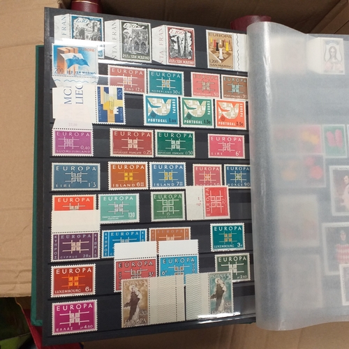 16 - Glory box - containing a variety albums and stock books - viewing required