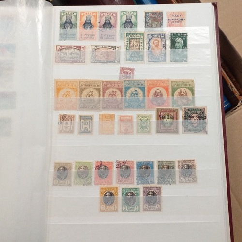 16 - Glory box - containing a variety albums and stock books - viewing required