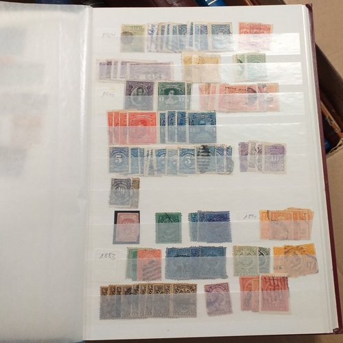 16 - Glory box - containing a variety albums and stock books - viewing required