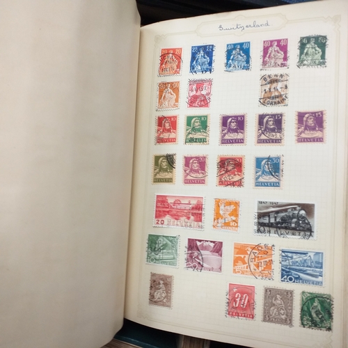 24 - Black plastic carton housing a small collection of albums and bags of stamps/covers etc, mostly SE A... 