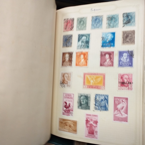 24 - Black plastic carton housing a small collection of albums and bags of stamps/covers etc, mostly SE A... 