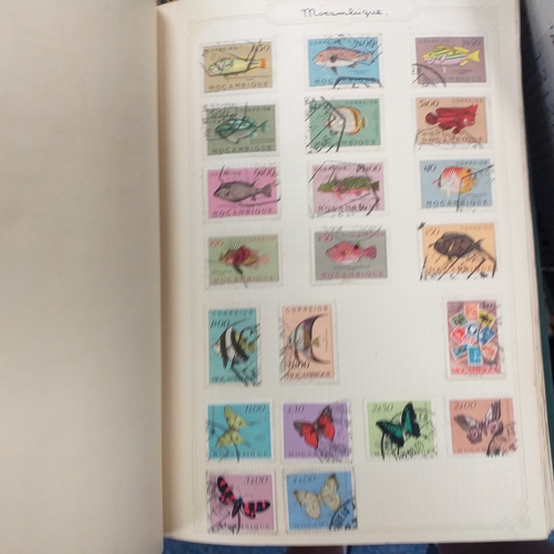 24 - Black plastic carton housing a small collection of albums and bags of stamps/covers etc, mostly SE A... 