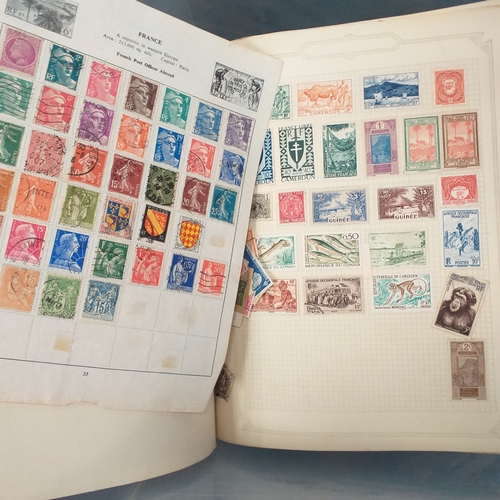 15 - Box containing 13 childhood collections/albums and a box of stamps on/off paper.  Hours of sorting w... 