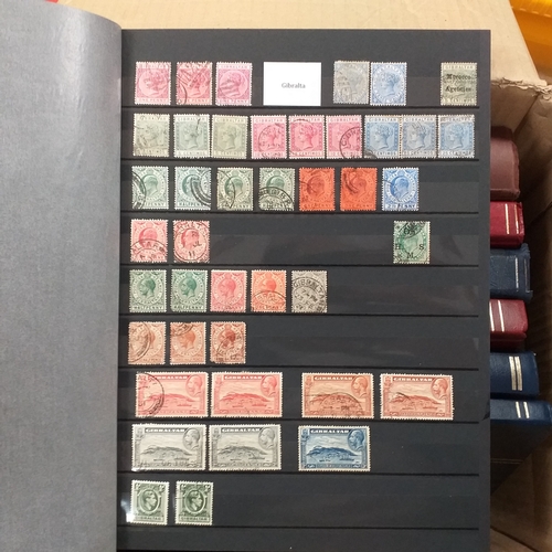16 - Box of British Commonwealth collections in stockbooks, includes the odd 'foreign' country.  A nice s... 
