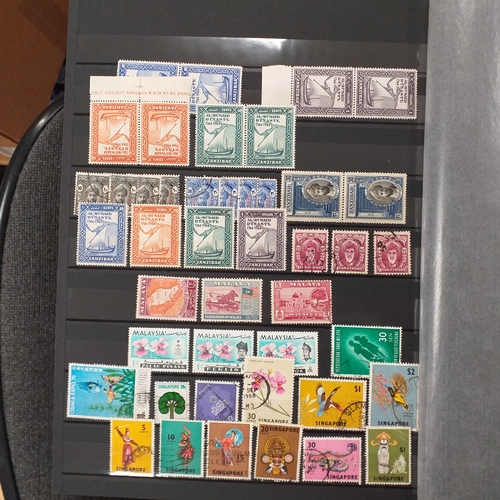 16 - Box of British Commonwealth collections in stockbooks, includes the odd 'foreign' country.  A nice s... 