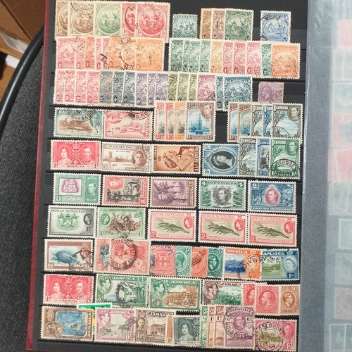 16 - Box of British Commonwealth collections in stockbooks, includes the odd 'foreign' country.  A nice s... 