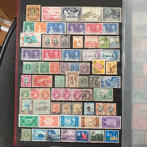 16 - Box of British Commonwealth collections in stockbooks, includes the odd 'foreign' country.  A nice s... 