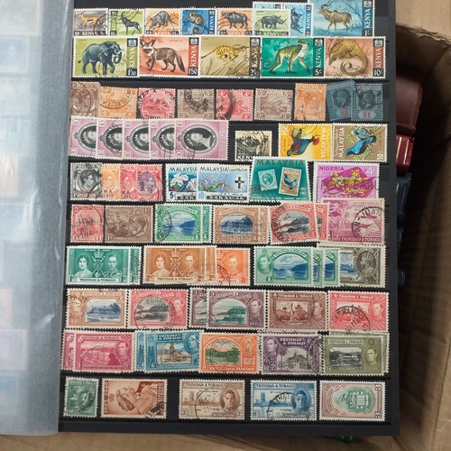 16 - Box of British Commonwealth collections in stockbooks, includes the odd 'foreign' country.  A nice s... 