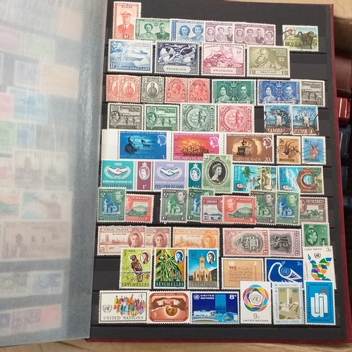 16 - Box of British Commonwealth collections in stockbooks, includes the odd 'foreign' country.  A nice s... 