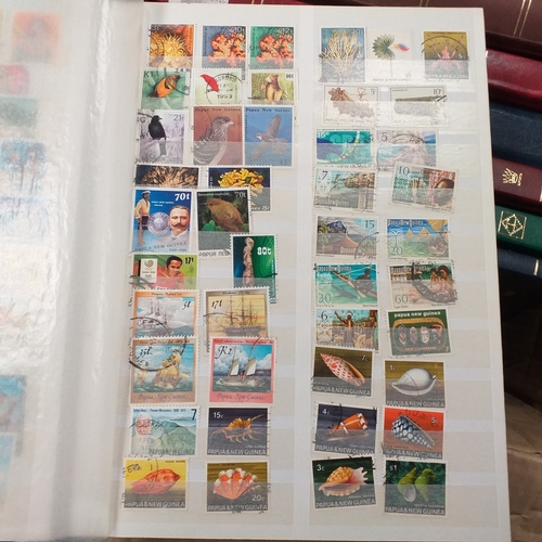 16 - Box of British Commonwealth collections in stockbooks, includes the odd 'foreign' country.  A nice s... 