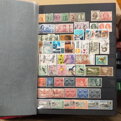 16 - Box of British Commonwealth collections in stockbooks, includes the odd 'foreign' country.  A nice s... 