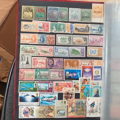 16 - Box of British Commonwealth collections in stockbooks, includes the odd 'foreign' country.  A nice s... 