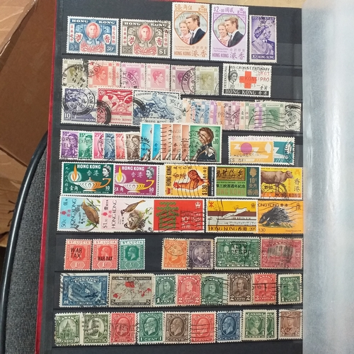 16 - Box of British Commonwealth collections in stockbooks, includes the odd 'foreign' country.  A nice s... 