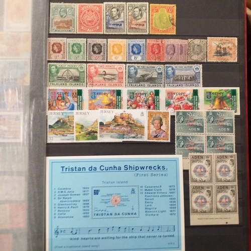 16 - Box of British Commonwealth collections in stockbooks, includes the odd 'foreign' country.  A nice s... 