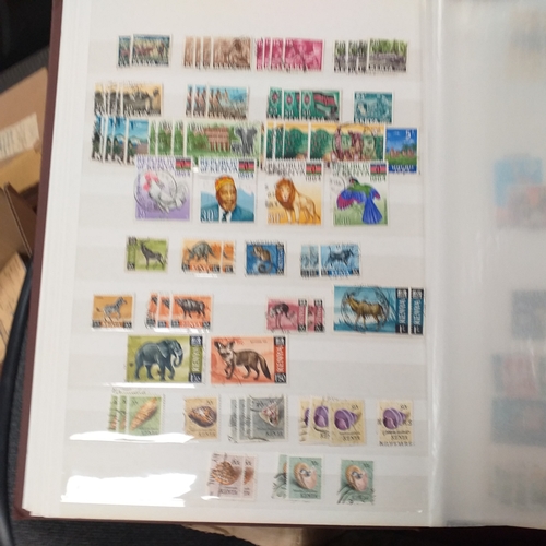16 - Box of British Commonwealth collections in stockbooks, includes the odd 'foreign' country.  A nice s... 