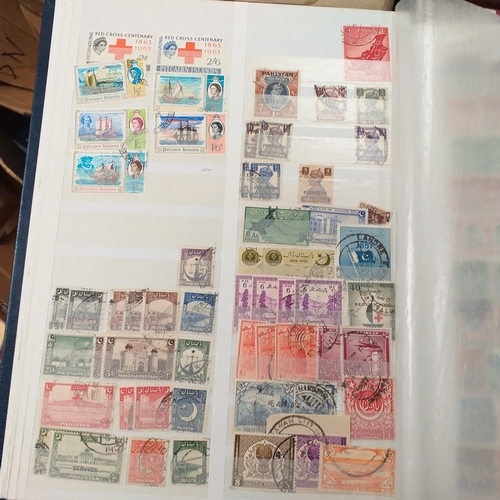 16 - Box of British Commonwealth collections in stockbooks, includes the odd 'foreign' country.  A nice s... 