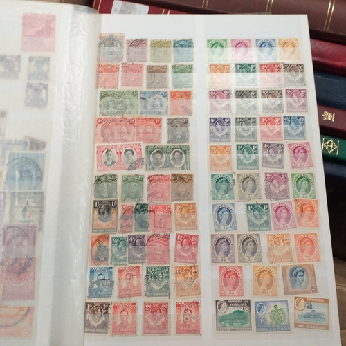16 - Box of British Commonwealth collections in stockbooks, includes the odd 'foreign' country.  A nice s... 