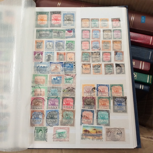16 - Box of British Commonwealth collections in stockbooks, includes the odd 'foreign' country.  A nice s... 
