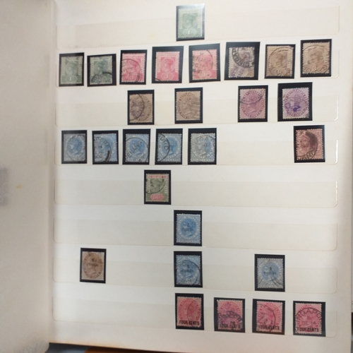 18 - Box of world/British Commonwealth on stock cards and leaves, includes collections and small accumula... 