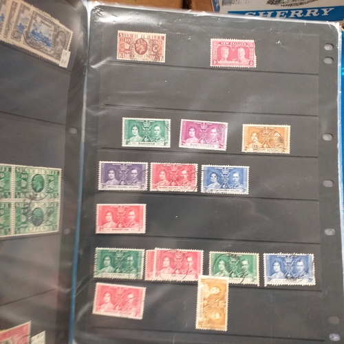 20 - Storage box housing a collection of albums includes Tuvalu, Guernsey, Singapore, South Africa, Israe... 