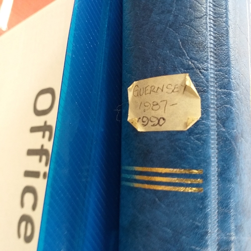 20 - Storage box housing a collection of albums includes Tuvalu, Guernsey, Singapore, South Africa, Israe... 