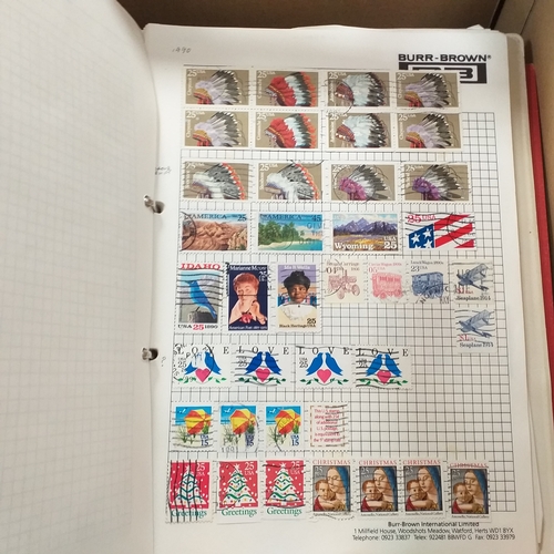 21 - Storage box housing a collection of albums includes South Africa, USA, Greece, Germany, GB, world se... 