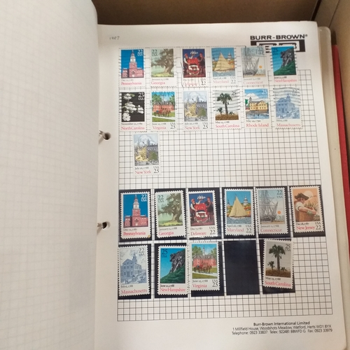21 - Storage box housing a collection of albums includes South Africa, USA, Greece, Germany, GB, world se... 