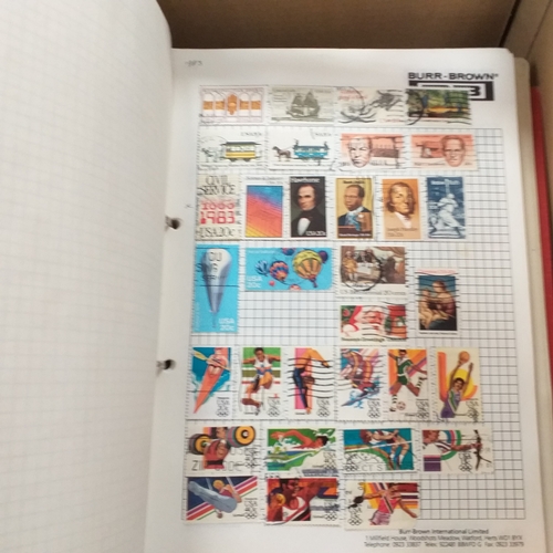 21 - Storage box housing a collection of albums includes South Africa, USA, Greece, Germany, GB, world se... 