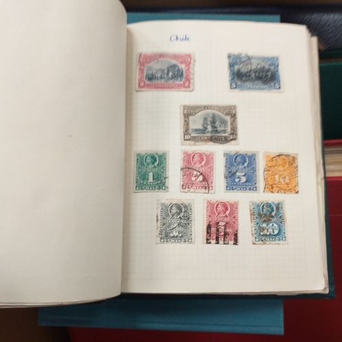 21 - Storage box housing a collection of albums includes South Africa, USA, Greece, Germany, GB, world se... 