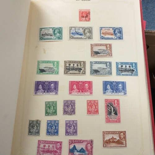 21 - Storage box housing a collection of albums includes South Africa, USA, Greece, Germany, GB, world se... 
