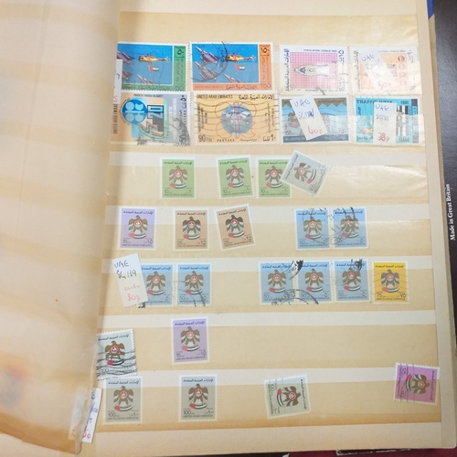 24 - Storage box housing a variety of collections (Germany, Syria and UAE) an empty SG GB stamp album Vol... 