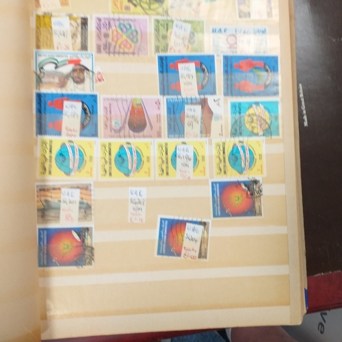 24 - Storage box housing a variety of collections (Germany, Syria and UAE) an empty SG GB stamp album Vol... 