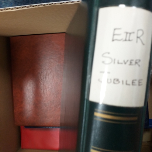 24 - Storage box housing a variety of collections (Germany, Syria and UAE) an empty SG GB stamp album Vol... 