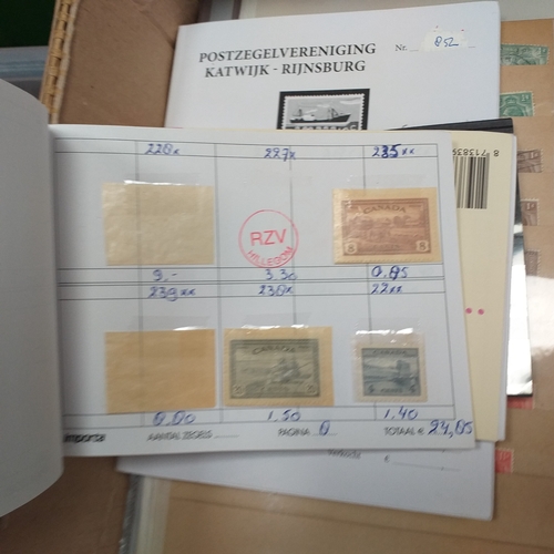 30 - Glory box housing World/Commonwealth on album leaves, Hagners, stamps in cigar boxes and tins. 3 sto... 