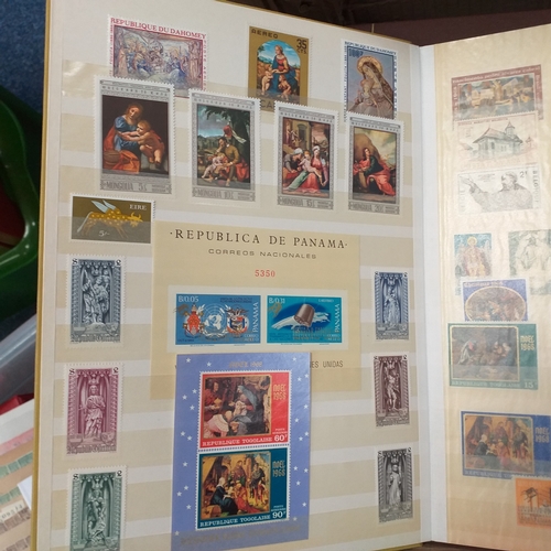 30 - Glory box housing World/Commonwealth on album leaves, Hagners, stamps in cigar boxes and tins. 3 sto... 