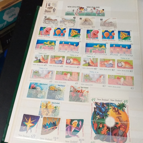 31 - Box of New Zealand collections includes a stock book of modern mint, an album covering period 1873 t... 