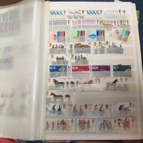 36 - Box containing a GB collection in 6 stock books and 2 albums, mint and used, 1 stock book contains m... 