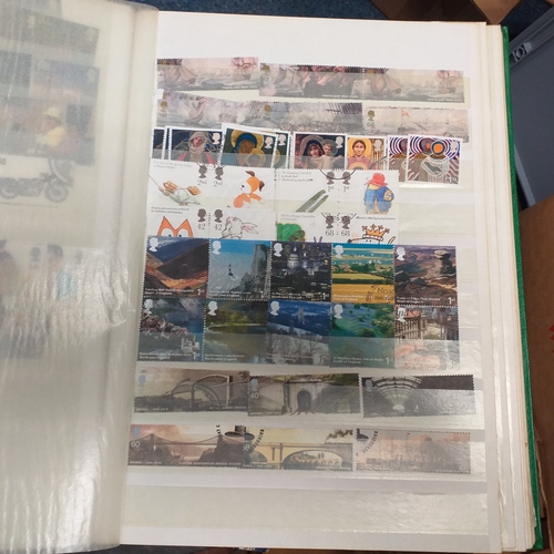 36 - Box containing a GB collection in 6 stock books and 2 albums, mint and used, 1 stock book contains m... 