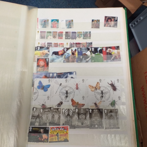 36 - Box containing a GB collection in 6 stock books and 2 albums, mint and used, 1 stock book contains m... 