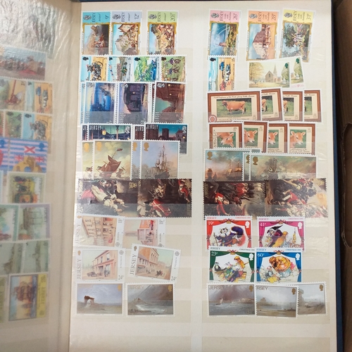 36 - Box containing a GB collection in 6 stock books and 2 albums, mint and used, 1 stock book contains m... 