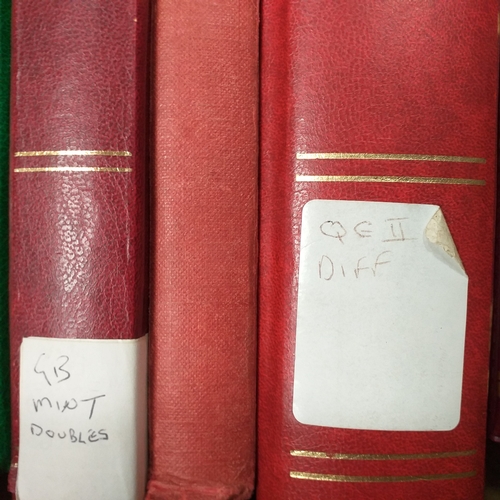 36 - Box containing a GB collection in 6 stock books and 2 albums, mint and used, 1 stock book contains m... 