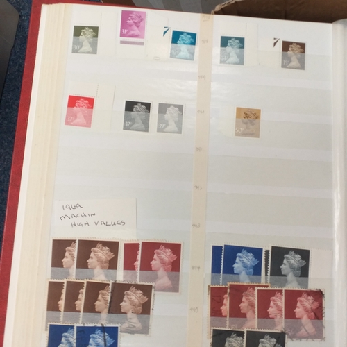 36 - Box containing a GB collection in 6 stock books and 2 albums, mint and used, 1 stock book contains m... 