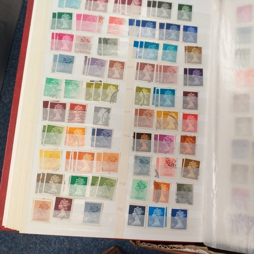 36 - Box containing a GB collection in 6 stock books and 2 albums, mint and used, 1 stock book contains m... 