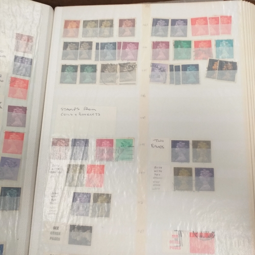 36 - Box containing a GB collection in 6 stock books and 2 albums, mint and used, 1 stock book contains m... 