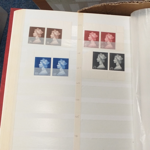 36 - Box containing a GB collection in 6 stock books and 2 albums, mint and used, 1 stock book contains m... 