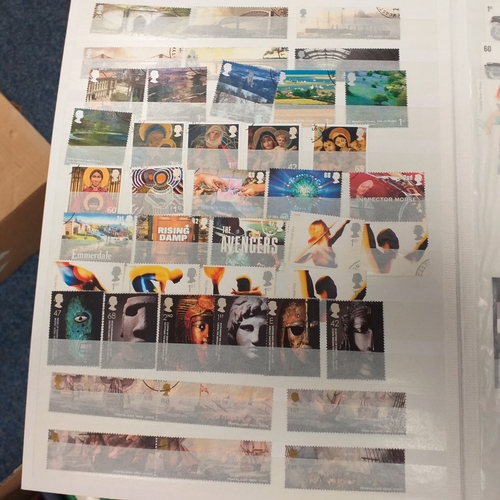 36 - Box containing a GB collection in 6 stock books and 2 albums, mint and used, 1 stock book contains m... 