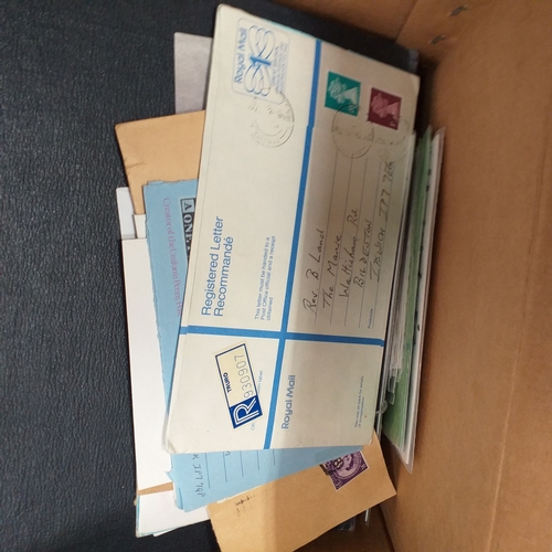 43 - Glory box - world albums, FDC's, Stock Cards  includes packet of Scottish Island QE2 postmarks (23 o... 