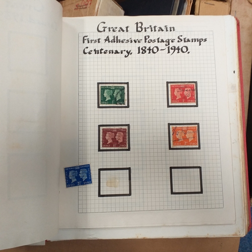 43 - Glory box - world albums, FDC's, Stock Cards  includes packet of Scottish Island QE2 postmarks (23 o... 
