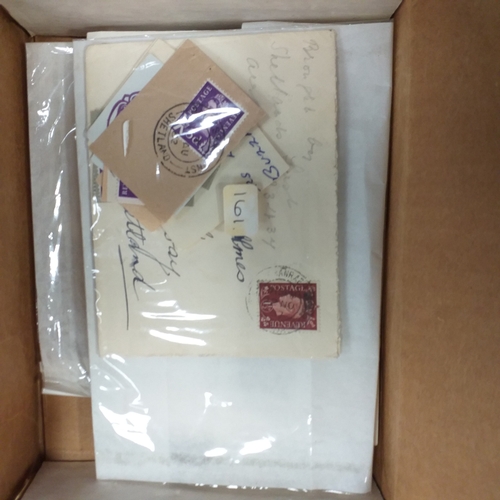 43 - Glory box - world albums, FDC's, Stock Cards  includes packet of Scottish Island QE2 postmarks (23 o... 